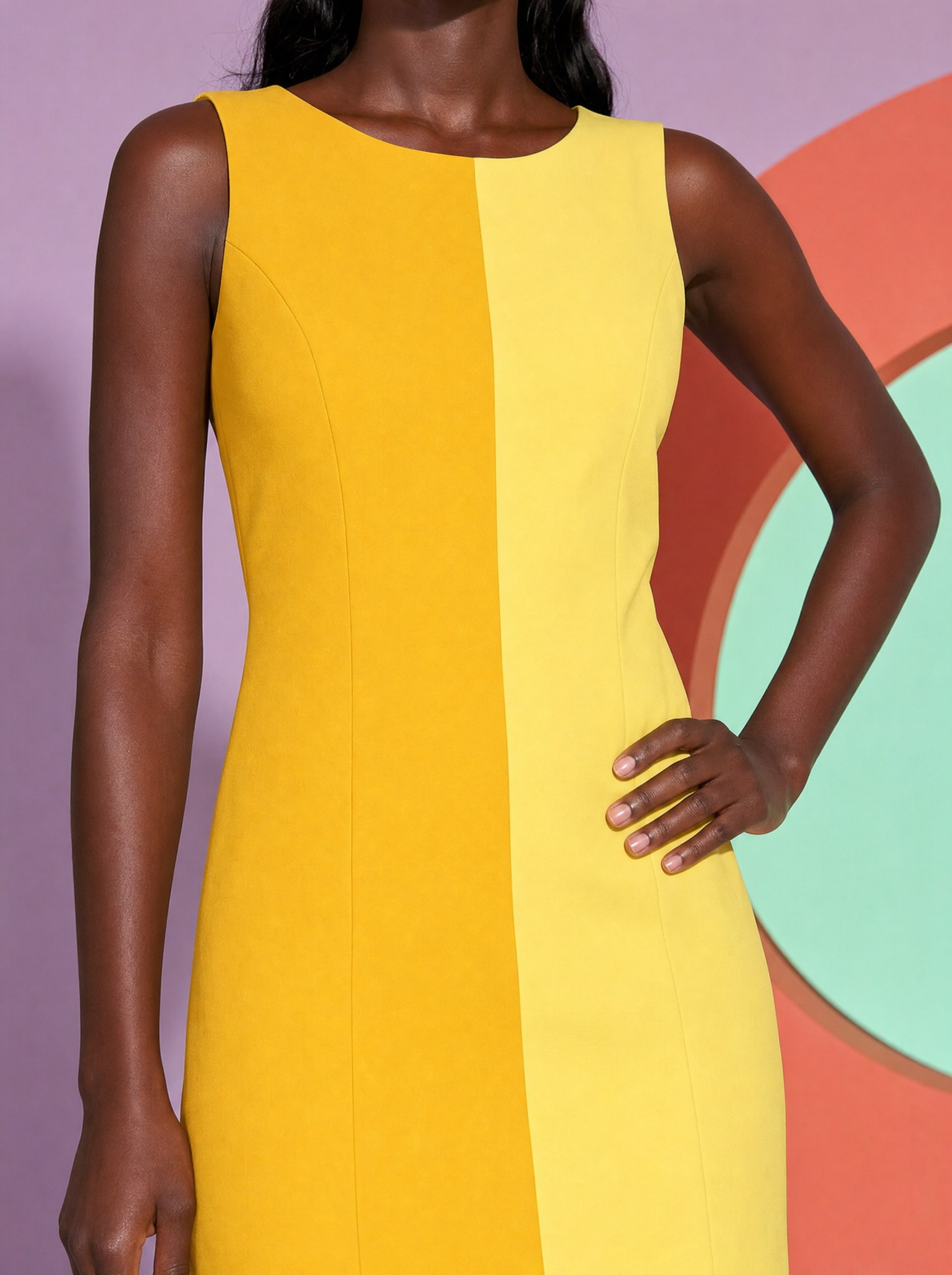 Vestido Dos Colores — Amarillo 4