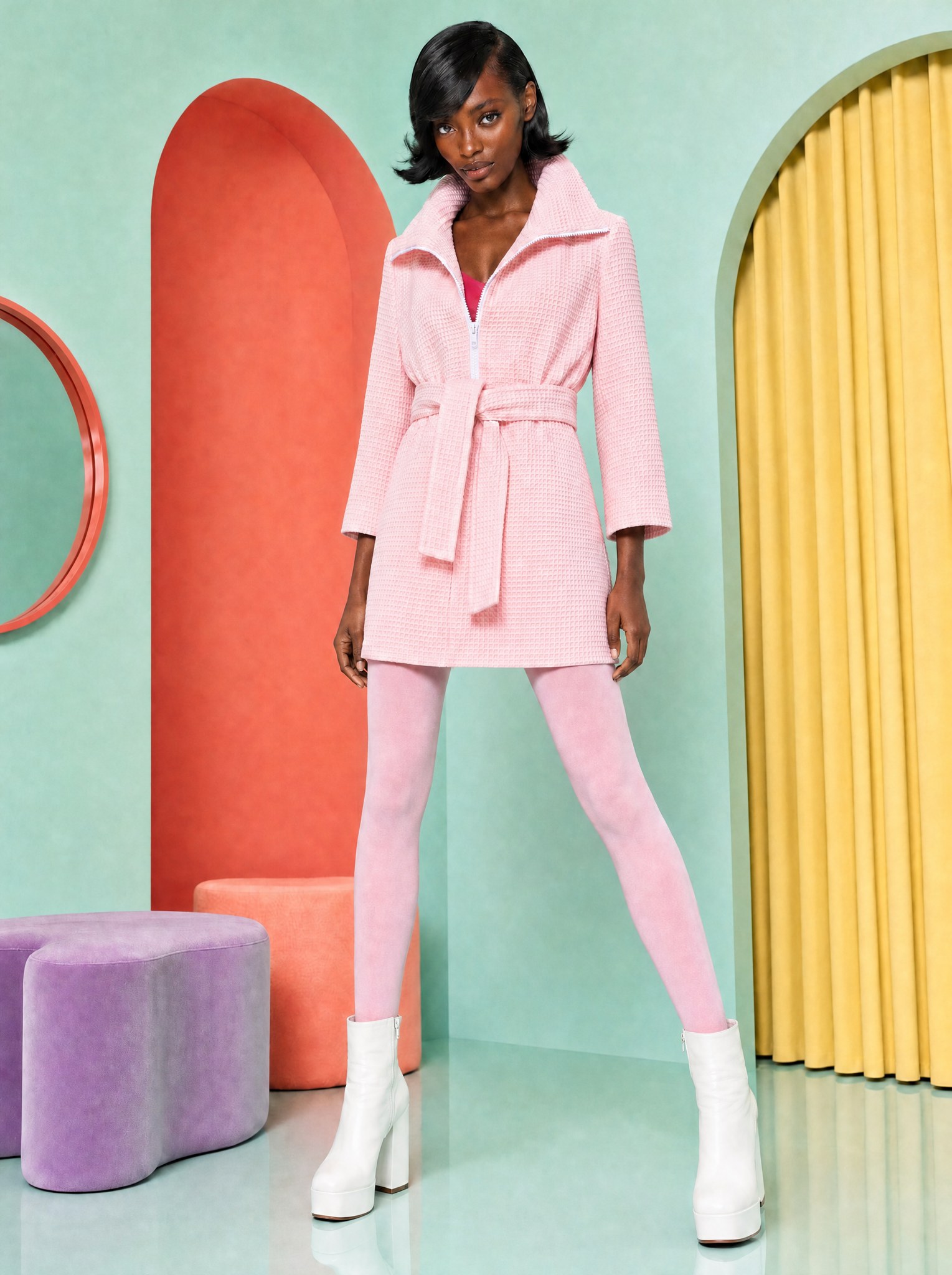 Chaqueta Gofrada — Rosa