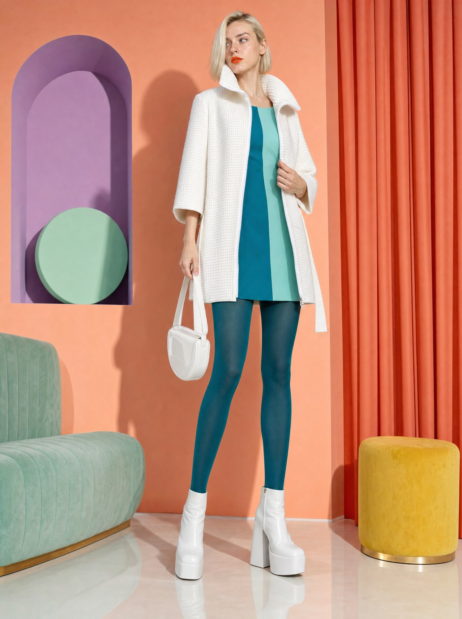 Vestido Dos Colores — Azul 5